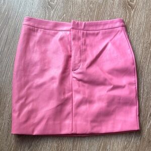 Meshki Pink Faux Leather Mini Skirt